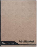 KOALA TOOLS | Large Bullet Notepad - Multi-Use Dot Grid Sketchbook (3 pack) | 7.75" x 9.75", 60 pp. - Durable Kraft Cover with 1/4" Dotted Grid