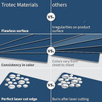 Trotec TroLase | 12"x20"x1/8", 4 Pcs | Blue/White | 2 Ply | Modified Acrylic | Laser Engraving Double Color Plastic Sheet | Engraving Blanks for Laser, Saw, Guillotine | Made in USA