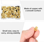 MECCANIXITY 50 Pcs Metal Locking Pin Backs, Locking Pin Keepers Clasp 9mm(H) with 4 Wrench Replacement in Storage Case for Badge, Brooch, Gold Tone