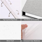 Zesthouse 18 In Photo Album Self Adhesive with Picture Display Window, 3-Ring Scrapbook Albums 60 Pages Holds 10x12 8x10 5x7 4x6 Photos, DIY Photo Book Ideal Gift for Family Wedding Baby