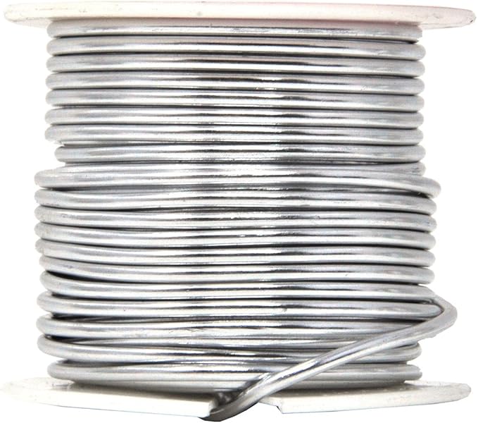 Mandala Crafts 12 Gauge Anodized Aluminum Craft Wire for Jewelry Making - 276 FT Colored Flexible Silver Copper True Blue Brown Red Kelly Green Wire - Bendable for Bonsai Armature Crafting Sculpting