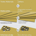 Trotec TroLase Lights | 24"x12"x1/250"(0.1mm thick) | Adhesive-Backed Flexible Laser Engraving Sheet/Film for Decal & Label | Double Color Plastic Sheet for Engraving | Smooth Gold/Black | 10pcs