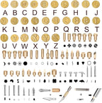BEZALEL 112Pcs Wood Burning Tips - Pyrography Wood Burning Kit Includes Wood Burning Tips Only Wood Burning Letters Wood Burning Stencils and Patterns for Embossing Carving DIY Adults Crafts Beginners