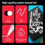 ARTISTRO 2 White Dual-Tip Acrylic Paint Pens - Multisurface Markers for Glass, Rock, Fabric, Wood, Plastic & More - 1 mm Fine & Brush Tips