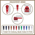 DOITEM 96Pcs Zipper Repair Kit Zipper Replacement 3# Zipper Pull Rescue Kit for Clothing Jackets Purses Luggage (12 Colors)