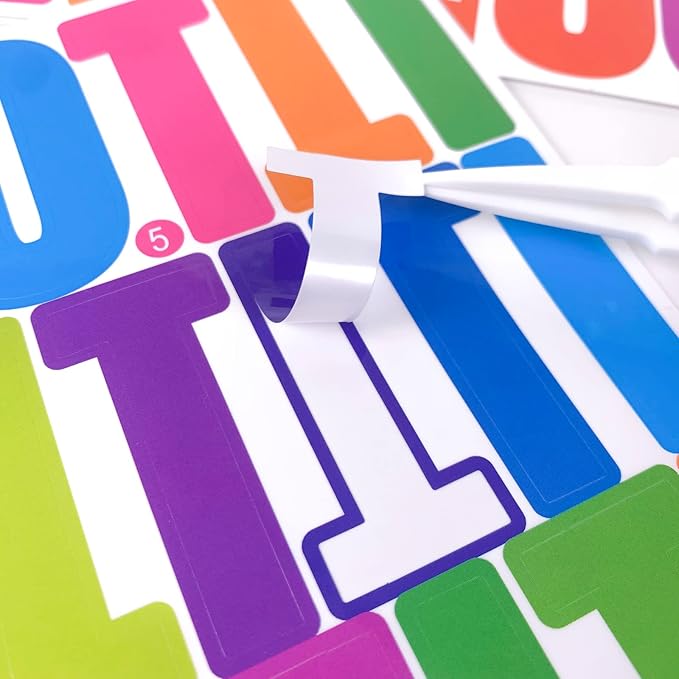 318Pcs 2inch Vinyl Letter & Numbers Stickers, Large Stick on Alphabet for Bulletin Board, Scrapbooking,Mailbox, House, Door, Wall,Scrapbook, Wall, Waterproof self Adhesive (Multi Color)