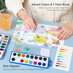 Shuttle Art 16 Colors Watercolor Paint Set Bulk, Pack of 24, Watercolor Paint Set with Paint Brushes for Kids and Adults, Washable Paint for Classroom, Parties, Kindergarten and Art Activities
