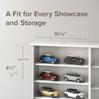 Prepac 3 Column 51" Tall White Display Multimedia Cabinet, Wood Media Storage with Removable Sheves, Modern Multimedia Storage Unit with 21 Adjustable Shelves for Books, DVDs and Collectibles, White