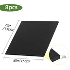 8 Pcs Adhesive Foam Padding, Closed Cell Foam Sheet 6in X 6in X 1/4in, Anti-Slip Neoprene Rubber Pad,1/4" Thick Sticky Foam, Soundproof and Anti Vibration