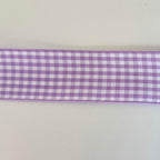 Purple and White Woven Edge Plaid Ribbon 100% Polyester Gingham Ribbon 25 Yards Each Roll (1",Purple)