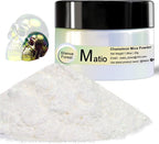 Matio Chameleon Mica Powder, 1.06oz/ 30g Silence Forest White Chrome Powder, Pearlescent Effect Color Shift Pigment for Resin Craft, Soap Candle Dye, Nail Art, Makeup, Bath Bomb,Paint,Slime Pigment