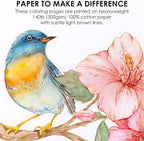 Grabie Watercolor Coloring Book, 15 Sheets Art Pad A5 (8.3 x 5.8), Cotton Watercolor Book for Adults(Floral)