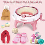 SENTRO Knitting Machine 48 Needles, Smart Knitting Crochet Machine, Double Crocheting Machine Kit,Circle Knit Loom Machine with Row Counter and Hand Crank