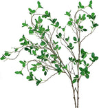 Ollain 43" Artificial Greenery Stems Plants Faux Leaf Green Eucalytus Branches Ficus Twig Fern Fake Green Bushes Shrubs for Home Party Wedding Decoration (2 Pack)