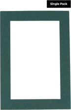 8x10 Mat Bevel Cut for 6x8 Photos - Acid Free Forest Green Precut Matboard With Backing Board and Crystal Clear, Self Seal Photo Mat Bag - For Pictures, Photos, Framing - 4-ply Thickness