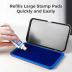 Premium Stamp Ink, Quick-Drying and AP-Certified Non-Toxic Refill Ink for Self-Inking Stamps, Date Stamps and Stamp Pads(Blue, 1oz)