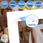 Mat Board Center, Pack of 10, 14x14 for 10x10 White Photo Picture Mats - Acid Free, 4-ply Thickness, White Core - for Pictures, Photos, Framing