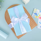 NESCCI Sky Blue Matte Wrapping Paper,Solid Color Pearly-Lustre Paper,Gift Wrapping Paper,Perfect for Wedding,Valentine's Day,Birthday, Christmas,Baby Shower,DIY Bouquet (17 Inches X 32.8 Feet)