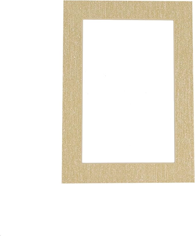 Pack of TEN 8.5x11 Mats Bevel Cut for 7x9 Photos - Acid Free Fresh Linen Canvas Precut Matboards For Pictures, Photos, Framing - 4-ply Thickness
