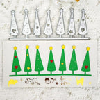 Mvchifay Cutting Dies Happy Birthday Metal Stencils Scrapbooking Tool DIY Emboss Paper Card Making (Christmas Trees-12.4x4.8cm)