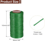 uxcell Flat Leather Sewing Waxed Thread, 270m / 295 Yards Polyester Wax String, 150D Wax Stitching Cord for Leather Crafts, Bookbinding, Bracelets Braided, Dark Green