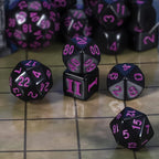 CiaraQ DND Polyhedral Dice Set (15pcs) D4-D100 Game Dice with Dice Bag for Dungeons and Dragons Role Playing Table Games (Black & Purple)