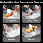 Titanium Cutting Board - 2 pack Titanium Cutting Boards for Kitchen,Double Sided Titanium Cutting Mat（7.67 * 11.81in）