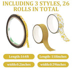 26 Rolls Glitter Washi Tape, Colored Masking Tape Set, 5mm/15mm Decorative Tape for DIY Art Crafting Scrapbooking Journaling Gift Packaging