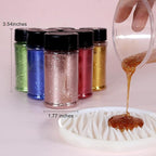 Renfio Ultra Fine Glitter Powder Metallic Resin Glitter 2.11 Oz (60g) PET Flakes Crafts Sequins 1/128" 0.008" 0.2mm Epoxy Chips Flakes for Tumblers Slime Decoration - Charcoal