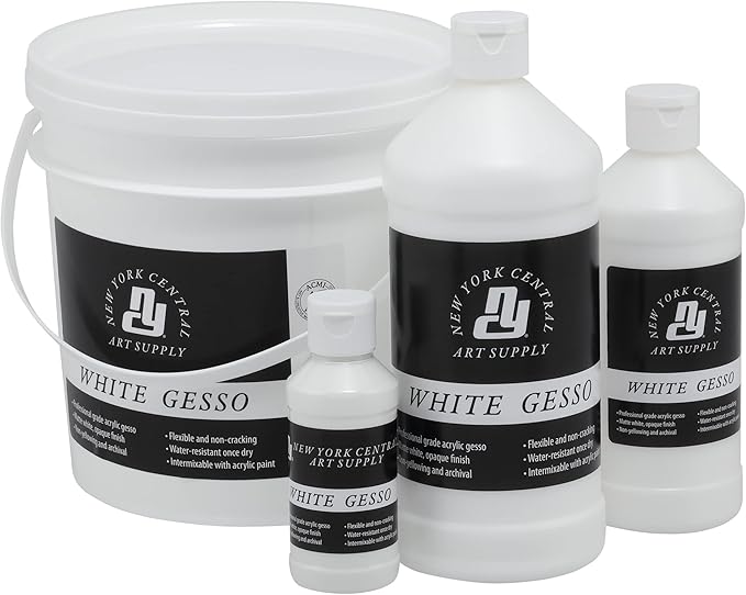 Acrylic Gesso - White Professional Grade Gesso for Painting, Acrylic, Oil, Pastels, & More! - 8 oz Bottle