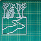 Mvchifay Cutting Dies Happy Birthday Metal Stencils Scrapbooking Tool DIY Emboss Paper Card Making (Roads and Trees-11x14cm)