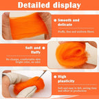 Mayboos Wool Roving Yarn, 1.76oz Colored Natural Wool Roving,Wool Felting Supplies Pure Wool Chunky Yarn for Wet Felting handcrafts and Spinning (Orange)