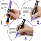 AROIC 48 Pack Oil-Based Paint Markers Medium Tip - Low Odor Rock Painting Pens for Wood, Metal, Plastic, Glass, Canvas, Ceramic Surfaces | 2025 Artist Professional Kit