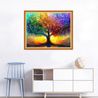 Joyhoor Cross Stitch Kits for Beginners Stamped Cross-Stitch Supplies Needlework preprint Embroidery Kits for Adults DIY Needlepoint Kits Embroidery Patterns 11CT-Colorful Tree 16x20 inchs