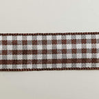 Micomon Brown and White Gingham Ribbon Buffillo Gingham Ribbon 25 Yards Each Roll 100% Polyester (5/8", Brown)