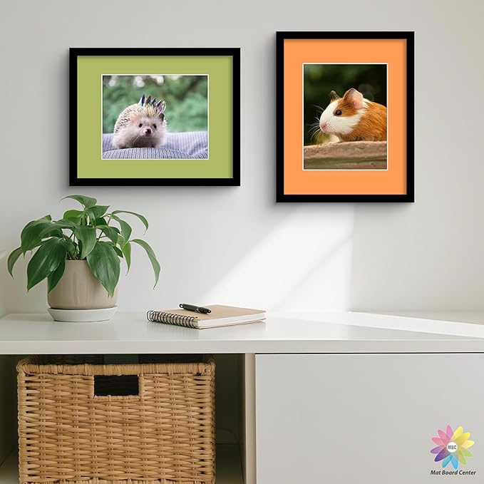 Mat Board Center, Pack of 50, 11x14 for 8x10 Mixed Color Mats - Acid Free, 4-ply Thickness, White Core - for Pictures, Photos, Framing