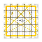 KERING Patchwork Quilting Ruler - 5x5 inch Non-Slip Acrylic Square Ruler for Foundation Paper Piecing, Bias Strips & Rotary Cutting, Durable Quilter's Tool with Anti-Slip Backing