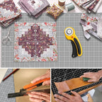 Headley Tools Thickened 36 x 48 Inch Self Healing Sewing Cutting Mat, A0 Rotary Cutting Sewing Mat for Crafts, Double Sided 5-Ply Table Cutting Board for Fabric Quilting Leather Hobby, Grey/Black