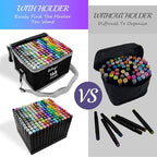 168 Colors Alcohol Markers Set, Professional Drawing Markers for Artist Adult Coloring Books Black Permanent Dual Tip Art Markers with Holder, Coloring Marker for School Sketching Coloring