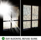 DKTIE Window Film Privacy with Installation Tools, Decorative Stained Glass Window Clings for Home, Static Cling Window Sticker for Front Door, Bathroom, Glass Door (Dark Green, 35.4'' x 118.1'')