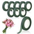 Phinus 9 Rolls Floral Tape, 1/2 Inch x 30 Yard Flower Tape, Green Floral Tape for Floral Crafts Supply, Bouquet Stem Wrapping, Wedding Bouquet (Dark Green)
