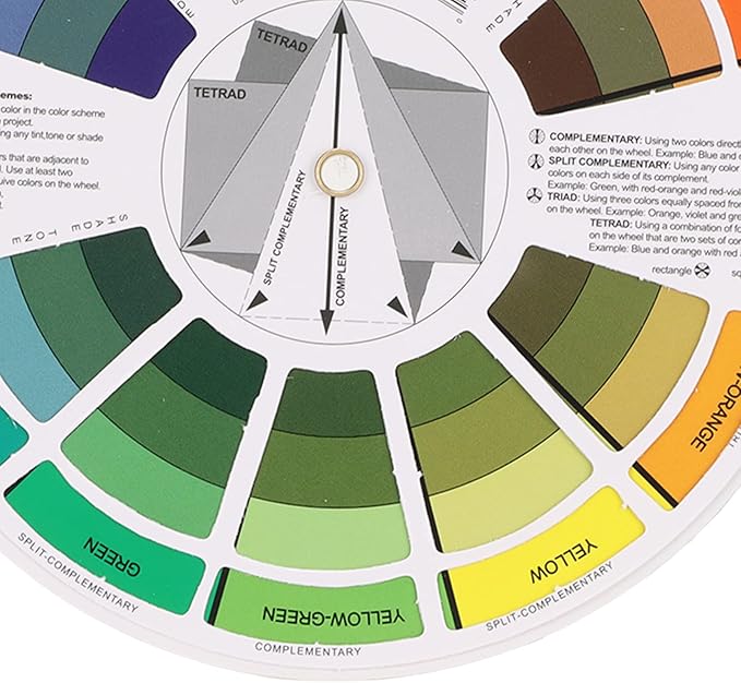 Pocket Color Wheel Chart, Double Sided Color Wheels for The Artists, 5.5 inch Color Analysis Draping Kit Showing Color Mixing Effects, Lightweight Paper Wheel for Artists (Small)