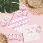 12 Rolls Pink Bow Washi Tape, Bowknot Plaid Adhesive Masking Tapes Decorative Pink Coquette Paper Tape for Scrapbook Journal Planners DIY Art Crafts Gift Wrapping 16.4FT