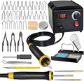 Wood Burning Tool, Wood Burner kit Pen 200~750℃, Wood Burning kit with Digital Thermometer Temperature Adjustable Temperature, 2 pyrographic Wood Burning pens, 36 Wood Burning Pen Tips