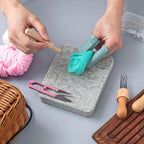 Amylove 2 Pcs Needle Felting Pad Needled Felting Mat Wool Supplies Thick Firm Base Woolen Block for Beginners Crochet Knitting Projects Kit Tool, Gray (5 x 6 x 1 Inch)