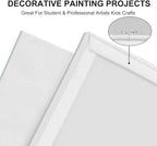 Canvas Panels 24-Pack 5x7, 8x10, 9x12, 11x14 Inch, 10 oz Primed 100% Cotton Canvases for Painting, White Blank Flat Canvas Boards for Oil Acrylics Watercolor Tempera Paint