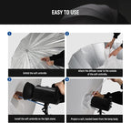 NEEWER 41"/104cm Parabolic Reflective Umbrella Photography with Silver Inner, Soft Lighting with Diffuser Cover, Bag, Quick Fold for Camera Photo Studio Video Light Shooting Monolight Flash, NS1U
