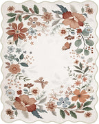 Beeiva Living Room Rugs 8x10 - Scalloped Floral Printed Soft Non Slip Washable Flower Rug for Bedroom Under Bed Boho Aesthetic Rugs Stain Resistant Large Carpet for Nursery Dorm(Beige,8x10ft)