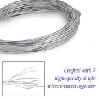 32.8 Feet/10m Stainless Steel Picture Hanging Wire, Heavy Duty Metal Wire for Photo Artwork and Picture Hanging (0.7mm/0.03in)
