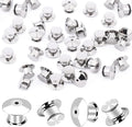 DECYOOL 100PCS Metal Locking Pin Backs, Pin Keepers Clasp Pin Backs Locking Buckles for Brooch DIY Crafts Badges Enamel Lapel Needles Pin Lock
